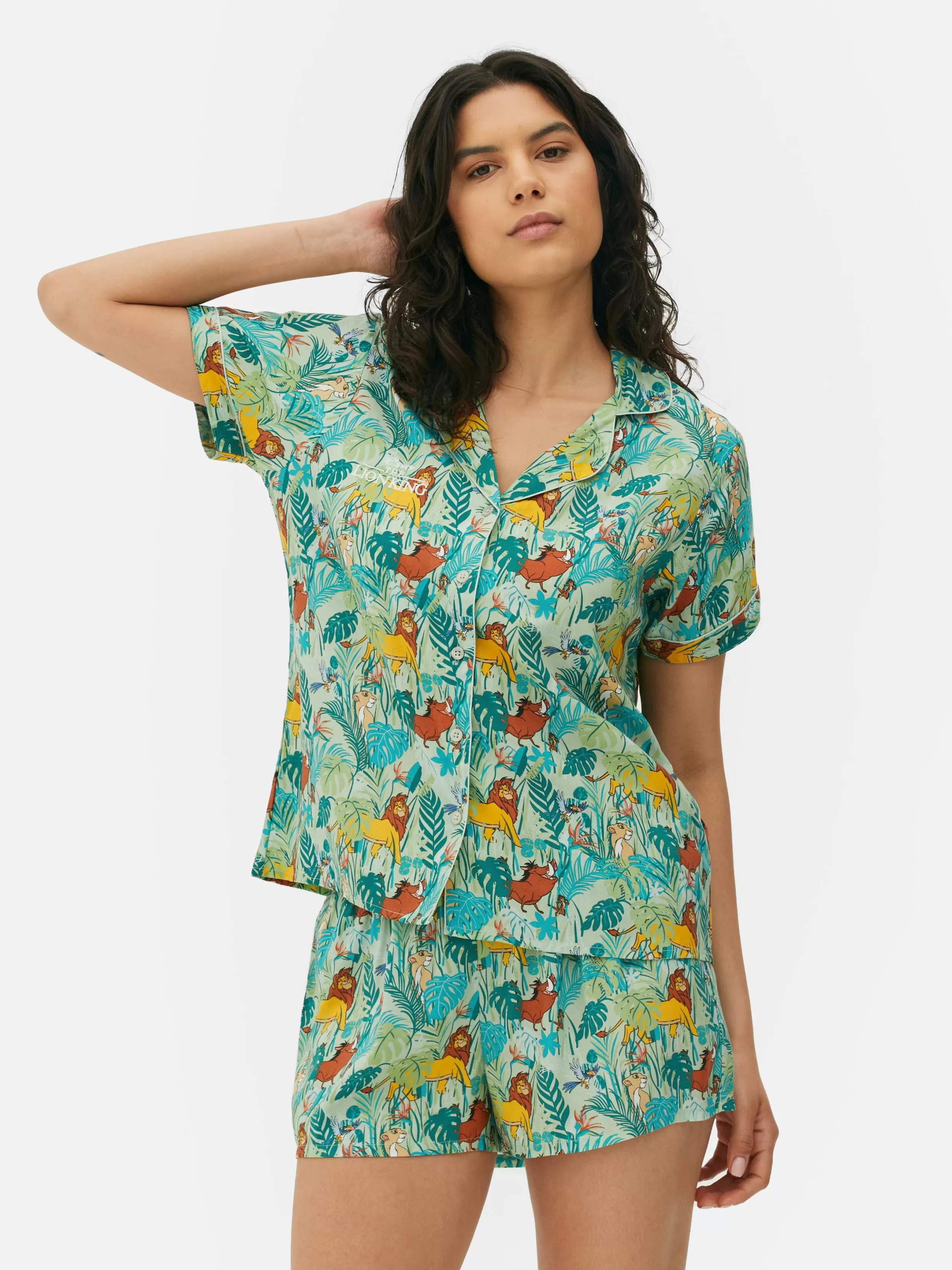 Primark Pyjamasets^Geweven Pyjama Met Overhemd Met Korte Mouwen Disney's De Leeuwenkoning