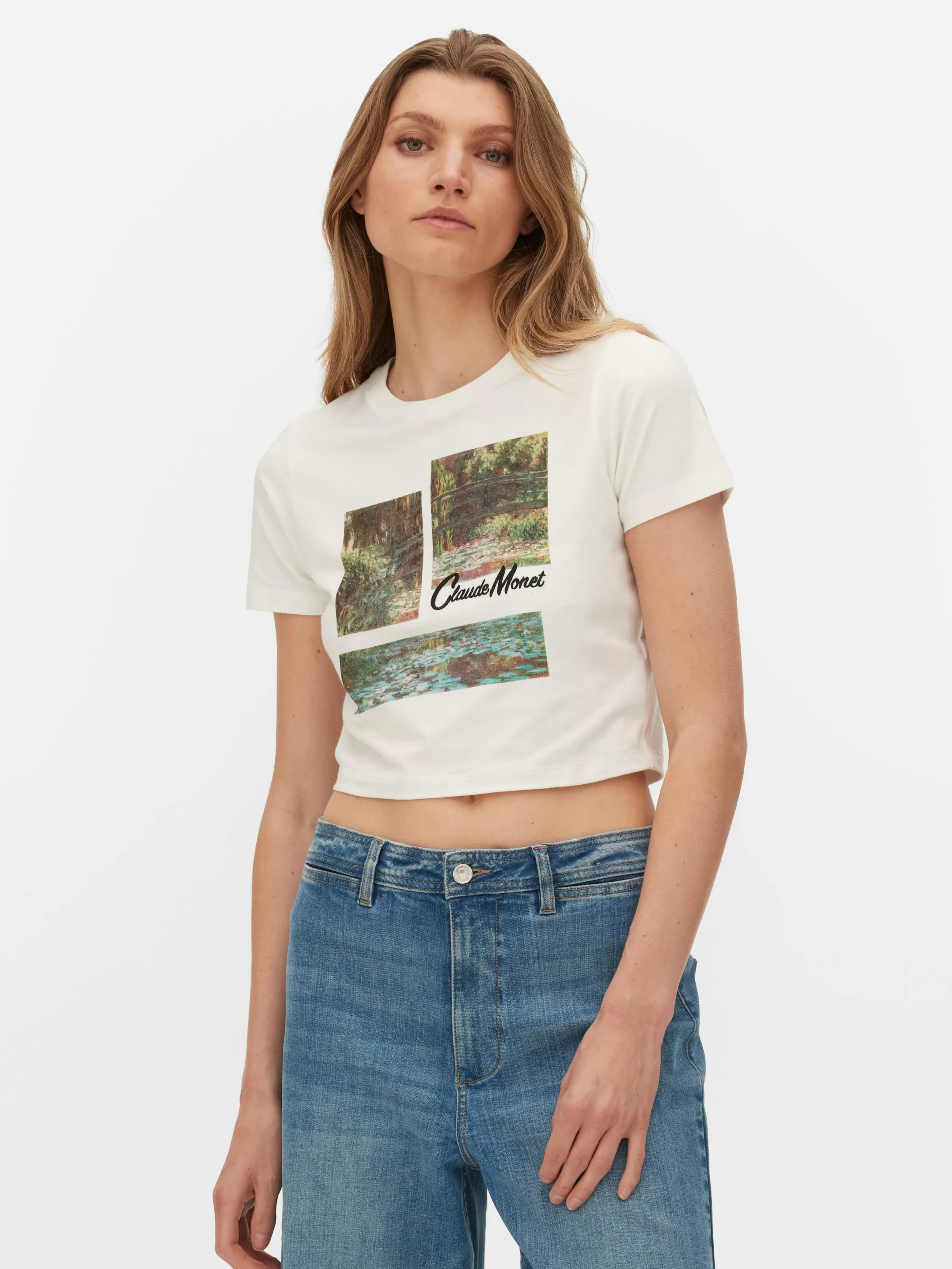 Primark Tops En T-Shirts^Kort T-shirt Met Print Claude Monet