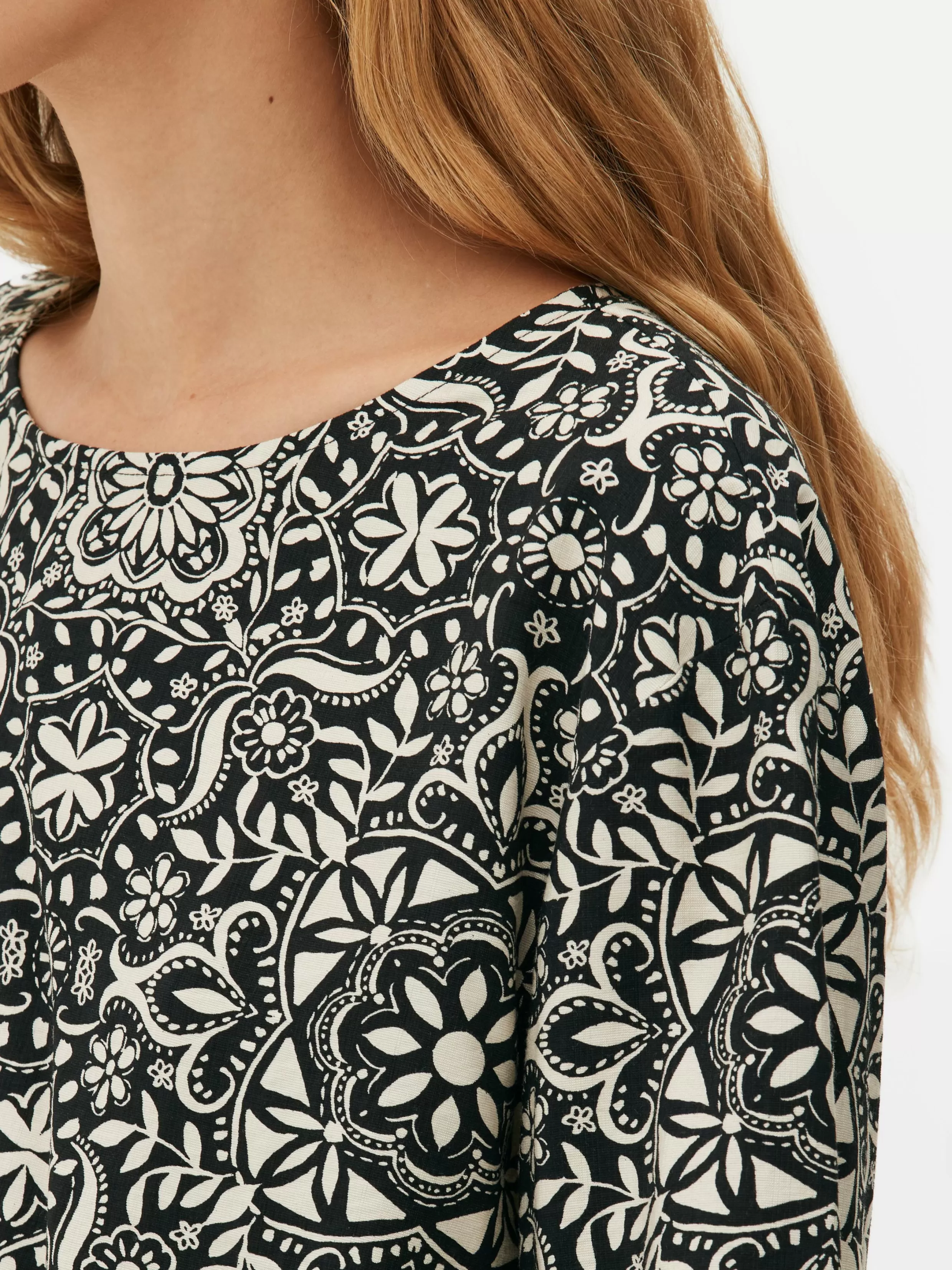 Primark Overhemden En Blouses^Matchende Top Met Trekkoord In De Zoom En Lange Mouwen