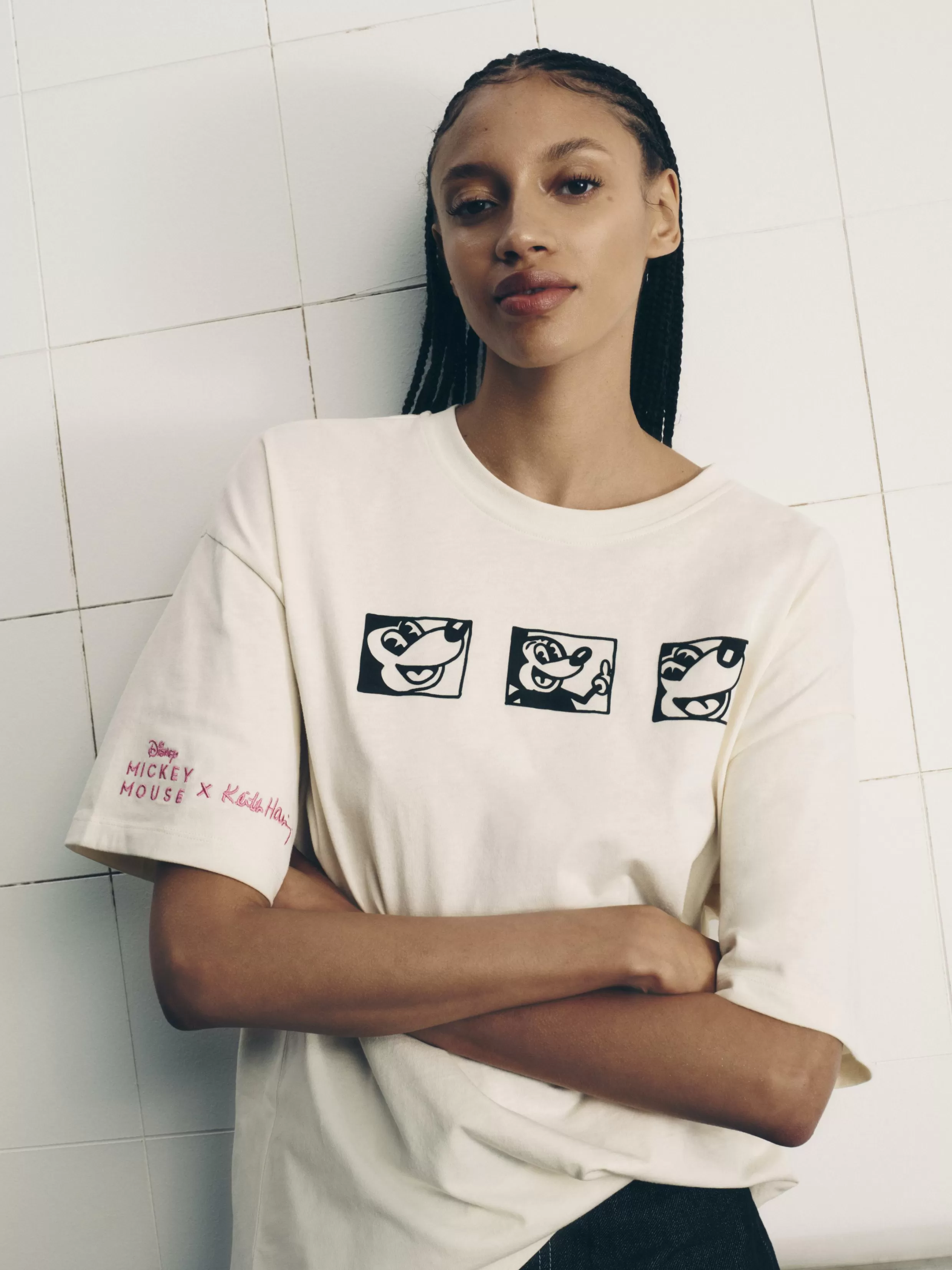 Primark Tops En T-Shirts^Oversized T-shirt Disney's Mickey Mouse X Keith Haring