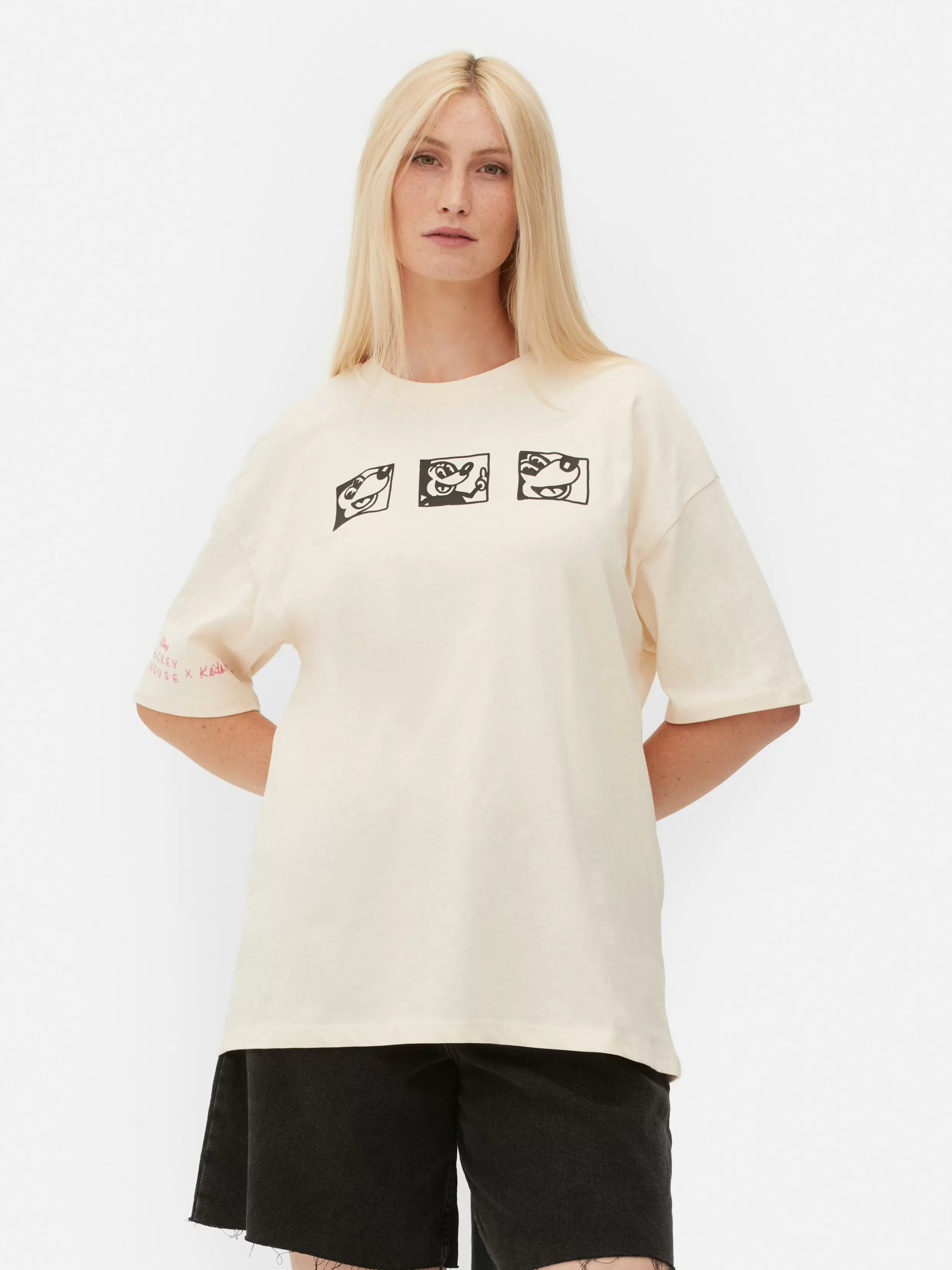 Primark Tops En T-Shirts^Oversized T-shirt Disney's Mickey Mouse X Keith Haring