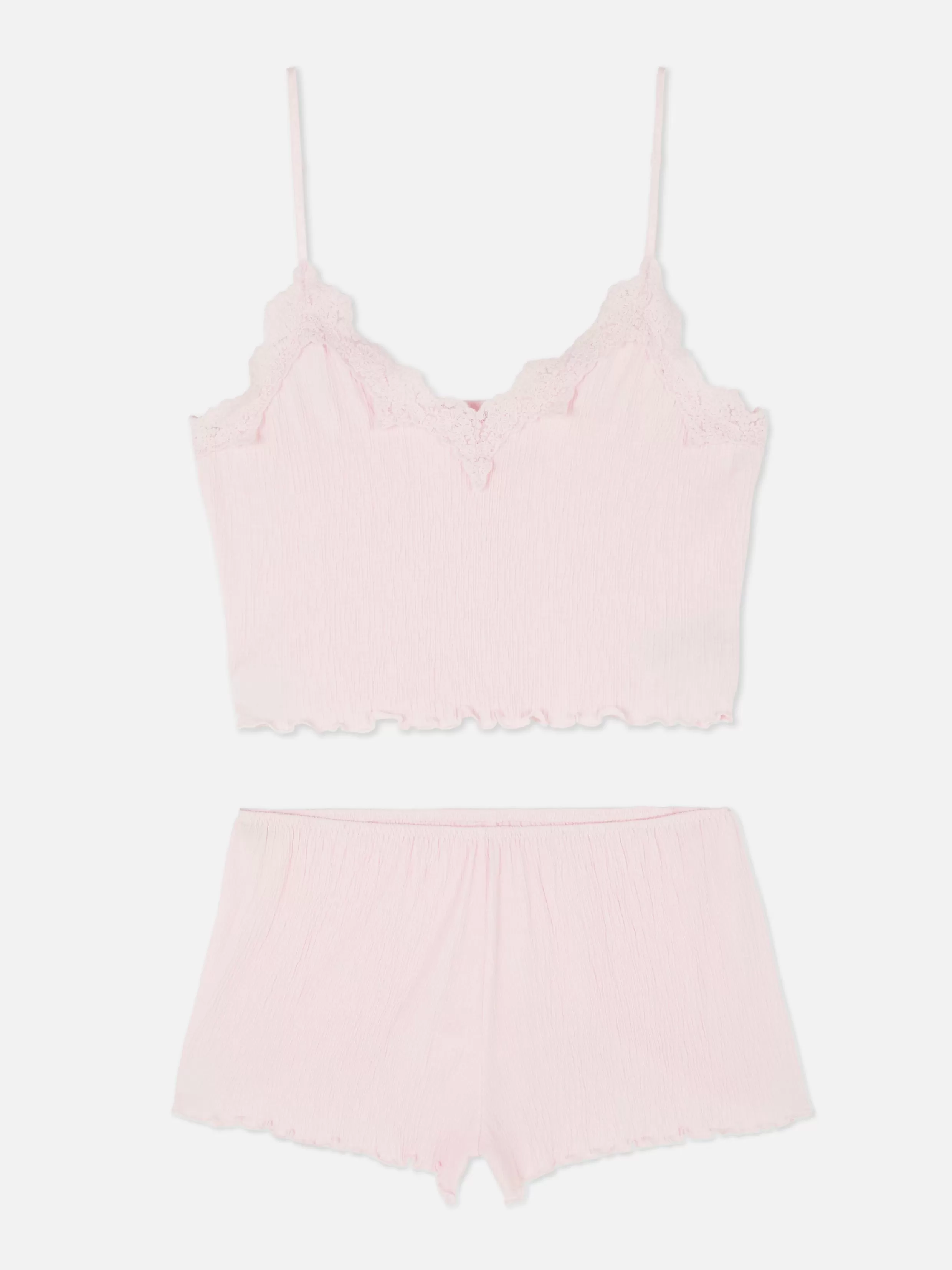 Primark Pyjamasets^Pyjama Met Gerimpeld Kort Hemdje En Korte Broek