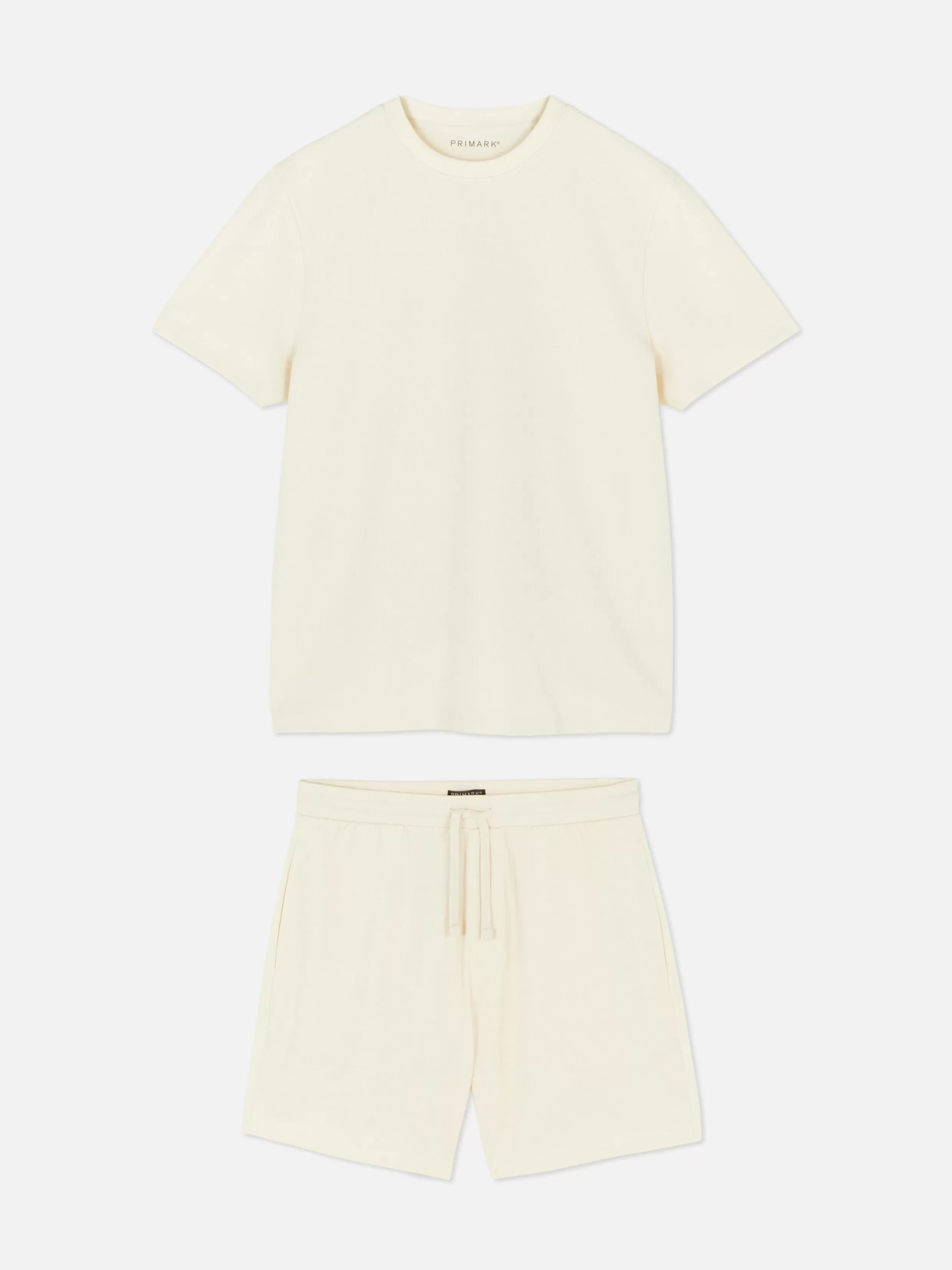 Primark Pyjama^Pyjama Met T-shirt En Korte Broek Van Gewafelde Jersey