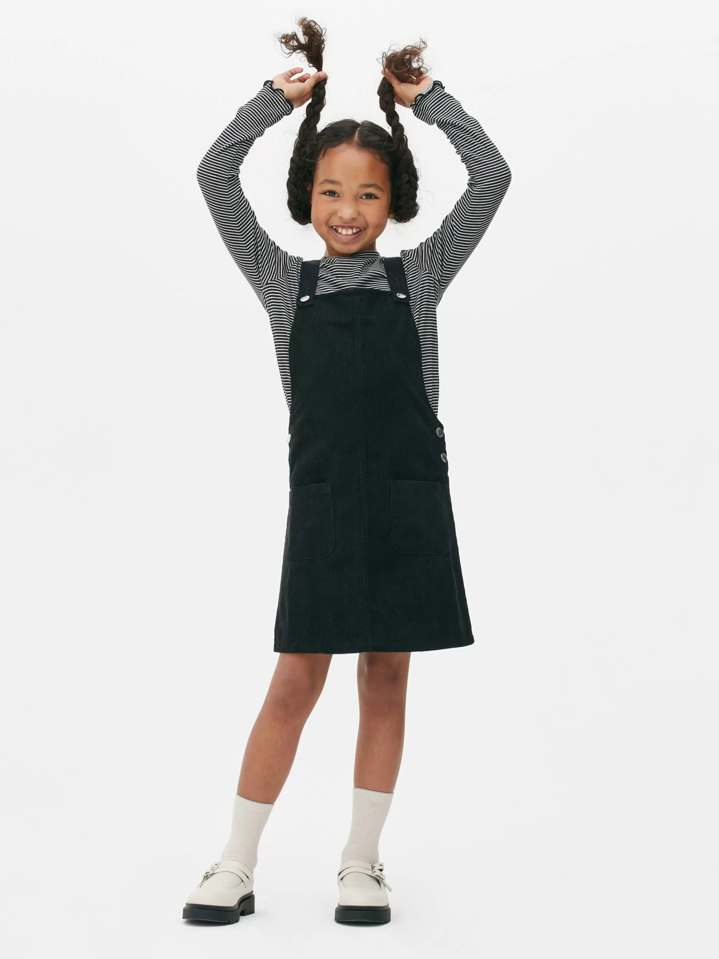 Primark Sets En Outfits^Set Met Gestreept T-shirt Met Lange Mouwen En Corduroy Overgooier