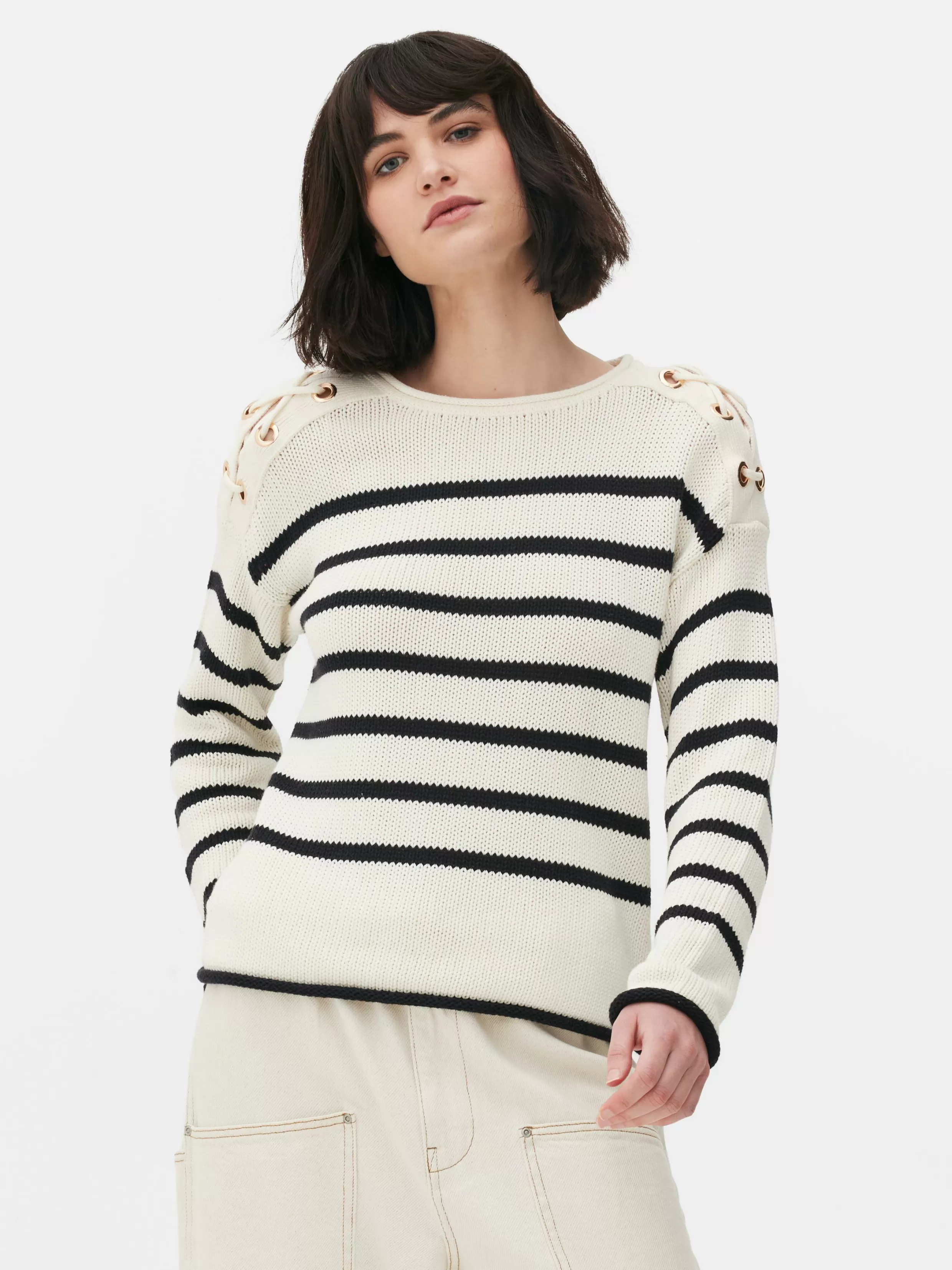 Primark Truien En Vesten^Trui Met Strepen En Rasterdetails