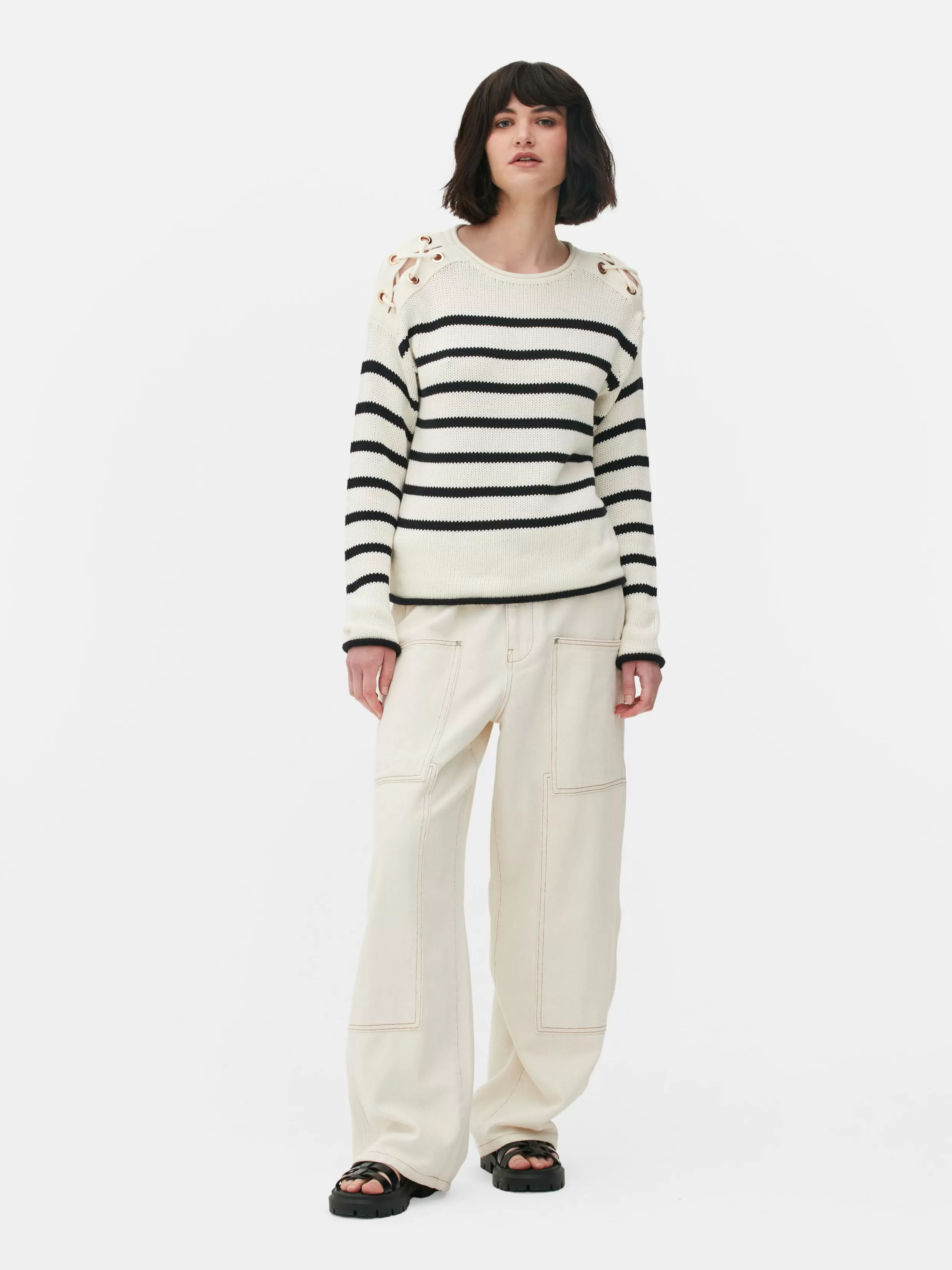 Primark Truien En Vesten^Trui Met Strepen En Rasterdetails