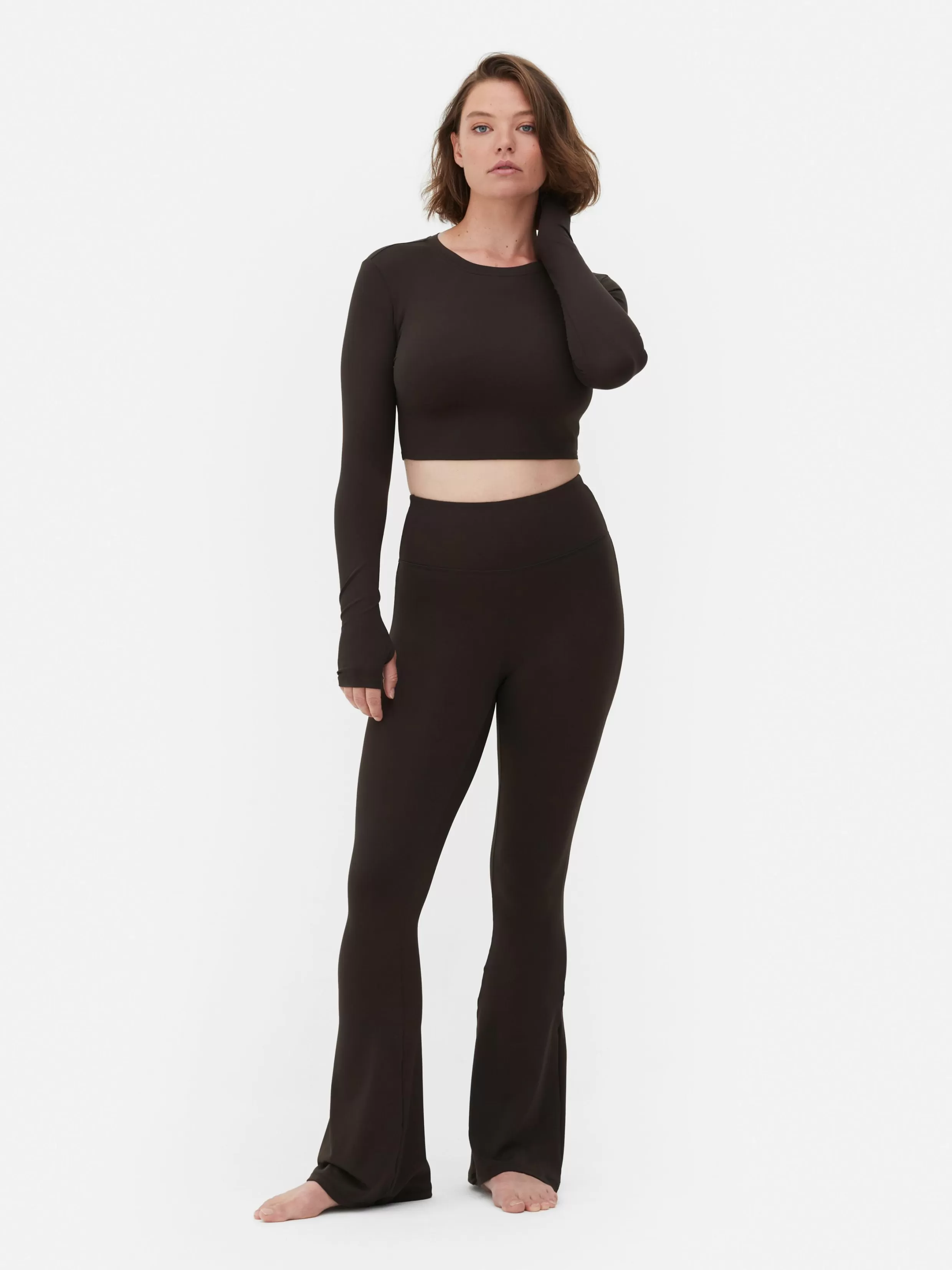 Primark Fitnesskleding En Activewear^Ultrazachte Korte Sporttop Met Lange Mouwen Rita Ora